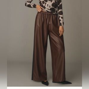NWT Anthropologie faux leather track pants
